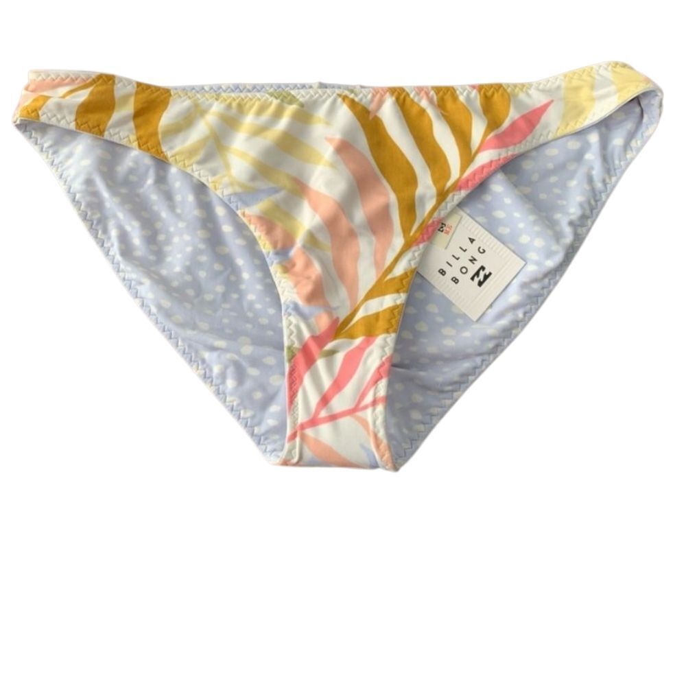 Billabong Women's Tropical Leaf Bikini Bottom - Pastel Yellow & Pink